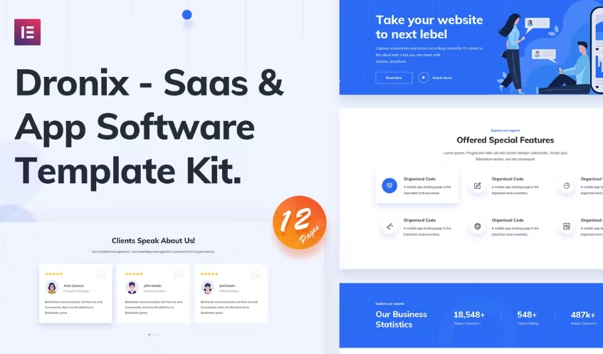 Dronix – SaaS & Startup Elementor Template