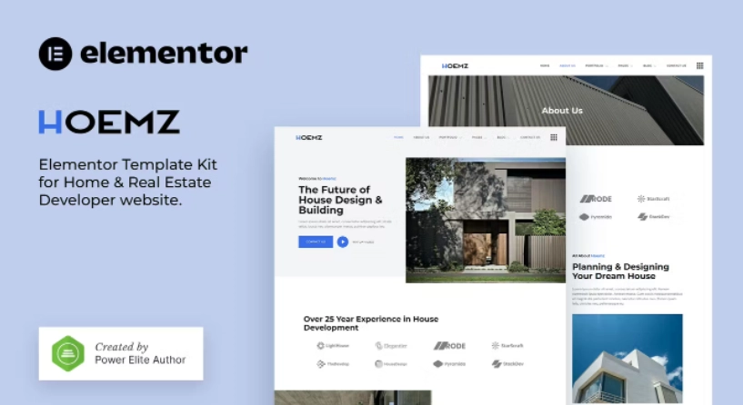 Hoemz – Home & Real Estate Developer Elementor Template