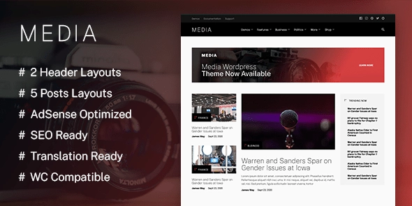 Media – A WordPress Theme for Media-Centric Websites
