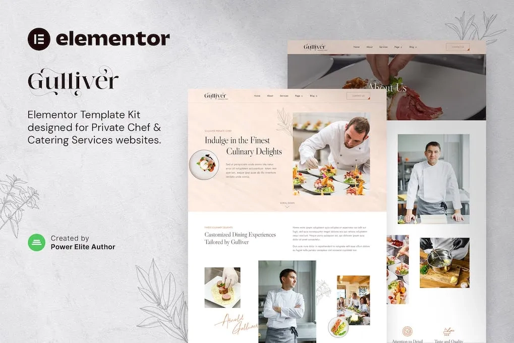 Gulliver – Private Chef & Personal Dining Services Elementor Template