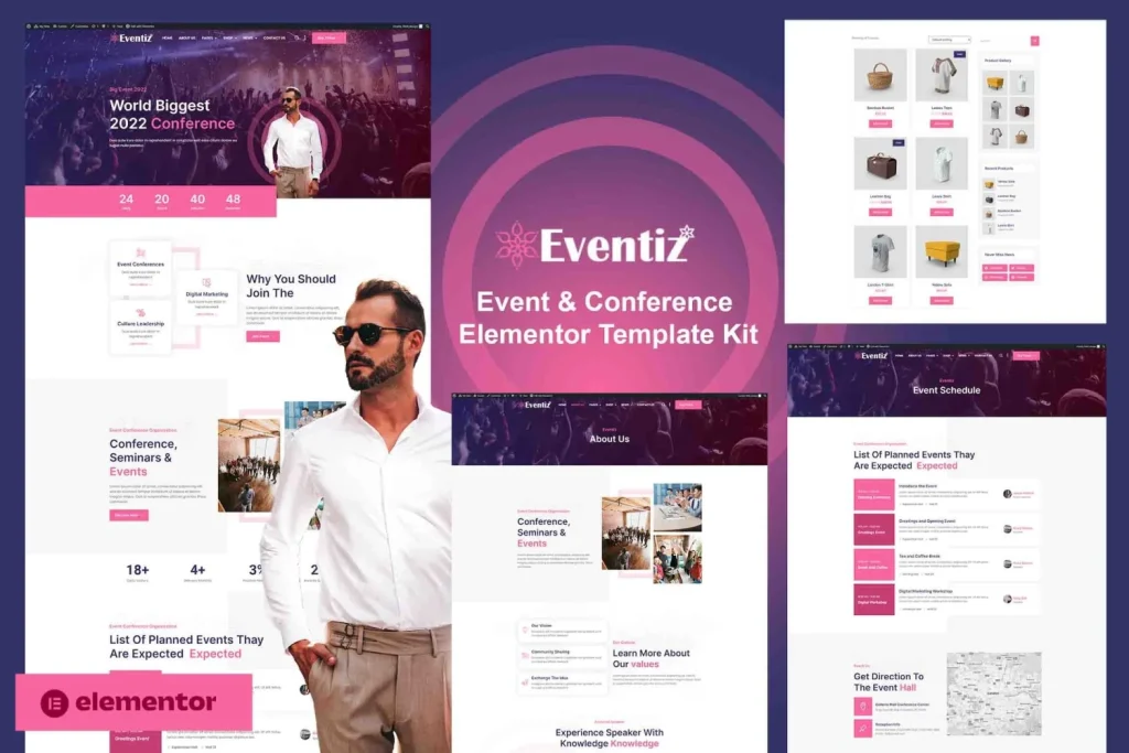 Eventiz – Event & Conference Elementor Pro Template
