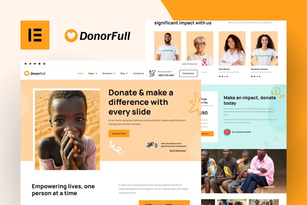 DonorFull – Charity & Donation Elementor Template