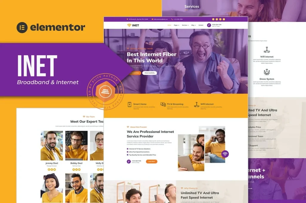 Inet – Broadband & Internet Service Provider Elementor Pro Template