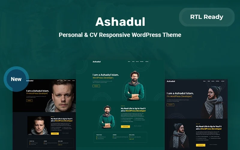 Ashadul – Personal & CV Responsive WordPress Theme