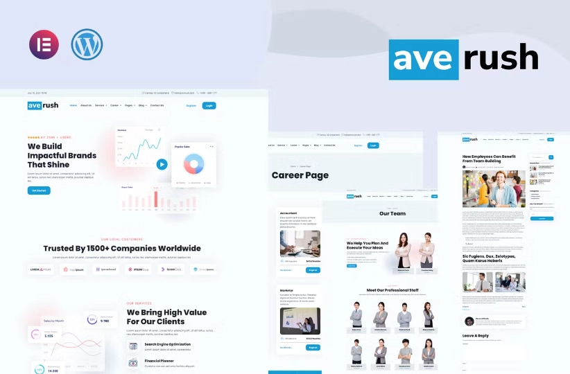 Averush – Digital Marketing & Creative Agency Elementor Template