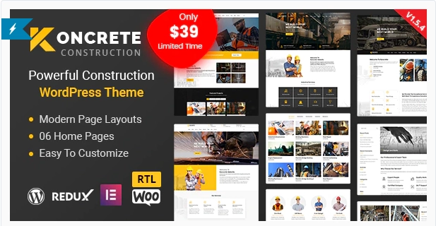 Koncrete – Construction Building WordPress Theme
