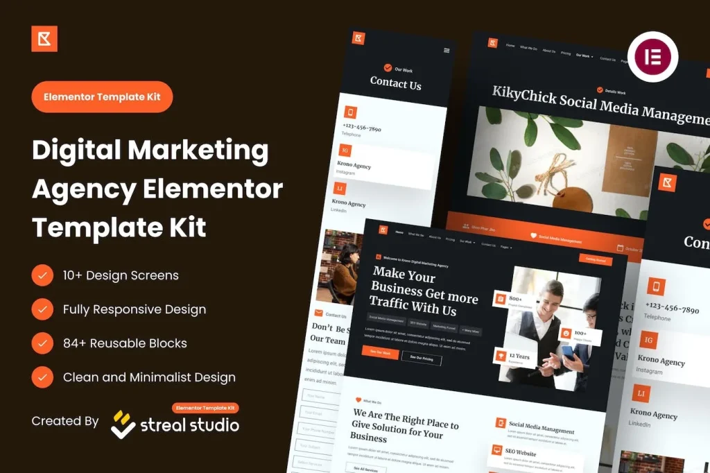 Krono – Marketing Agency Elementor Template