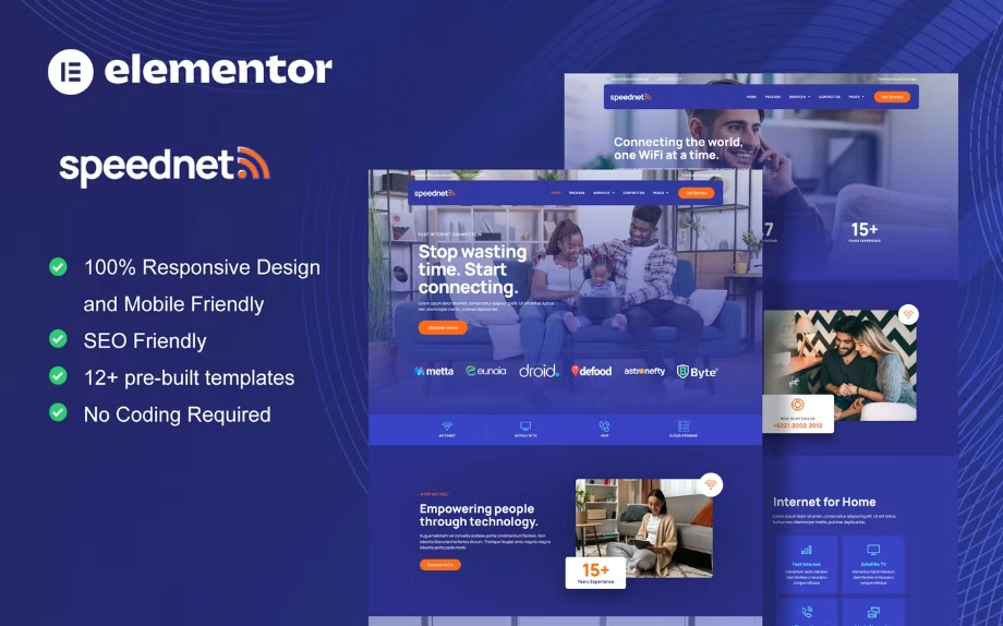 SpeedNet – Broadband & Internet Service Provider Elementor Template