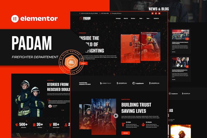 Padam – Firefighter Departement Elementor Template