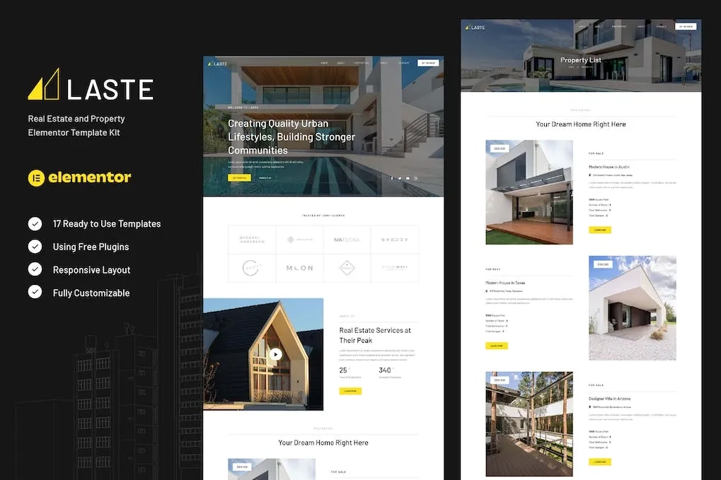 Laste – Real Estate & Property Elementor Template