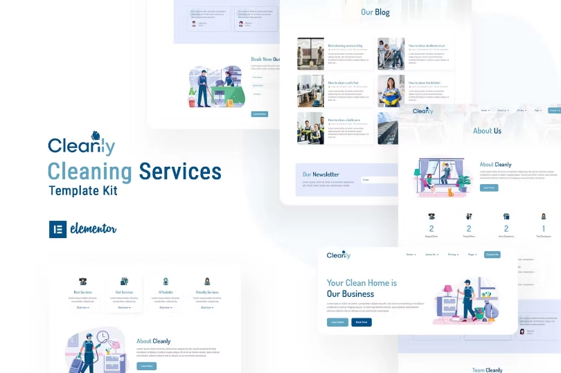 Cleanly – Cleaning Service Elementor Template