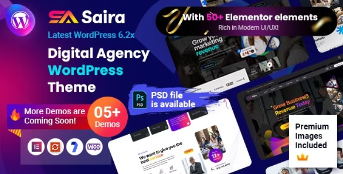 Saira – Digital Agency WordPress Theme