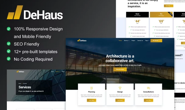 Dehaus – Interior Design & Architecture Elementor Template