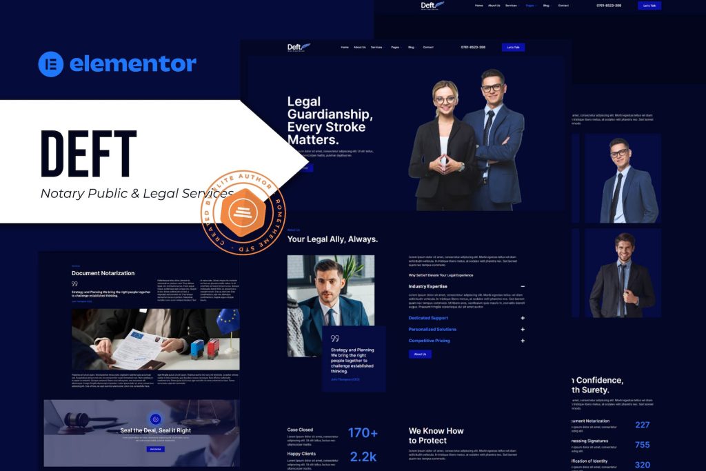 Deft – Notary Public & Legal Services Elementor Template