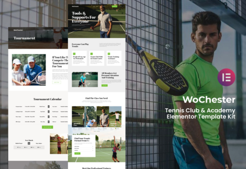 WoChester – Tennis Club & Academy Elementor Template