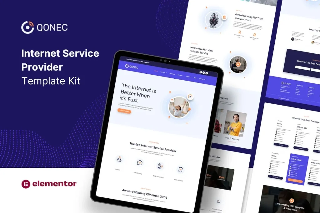 Qonec – Broadband & Internet Service Provider Template