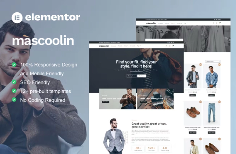 Mascoolin – Fashion Store Elementor Template