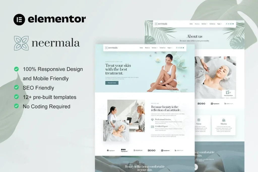 Neermala – Beauty Clinic & Dermatology Elementor Template