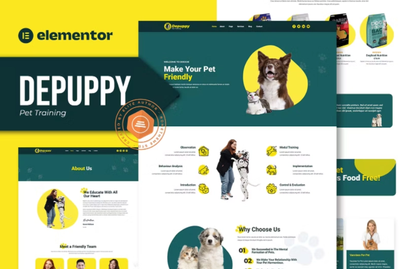 Depuppy – Pet Training Elementor Template