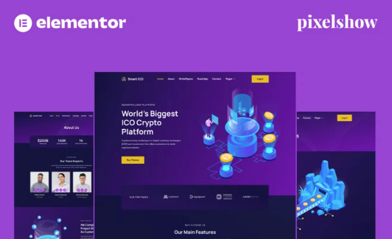 Smart ICO – Crypto Currency Elementor Pro Full Site