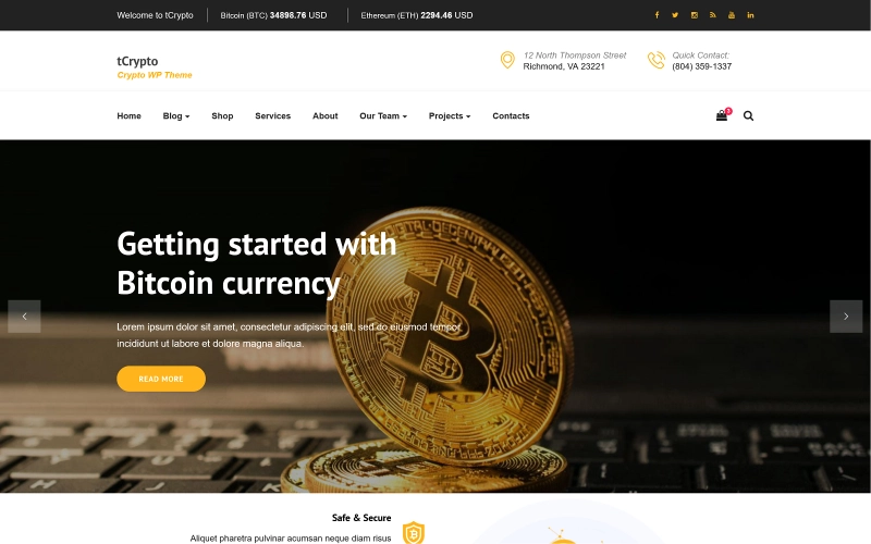 tCrypto – Crypto WordPress Theme