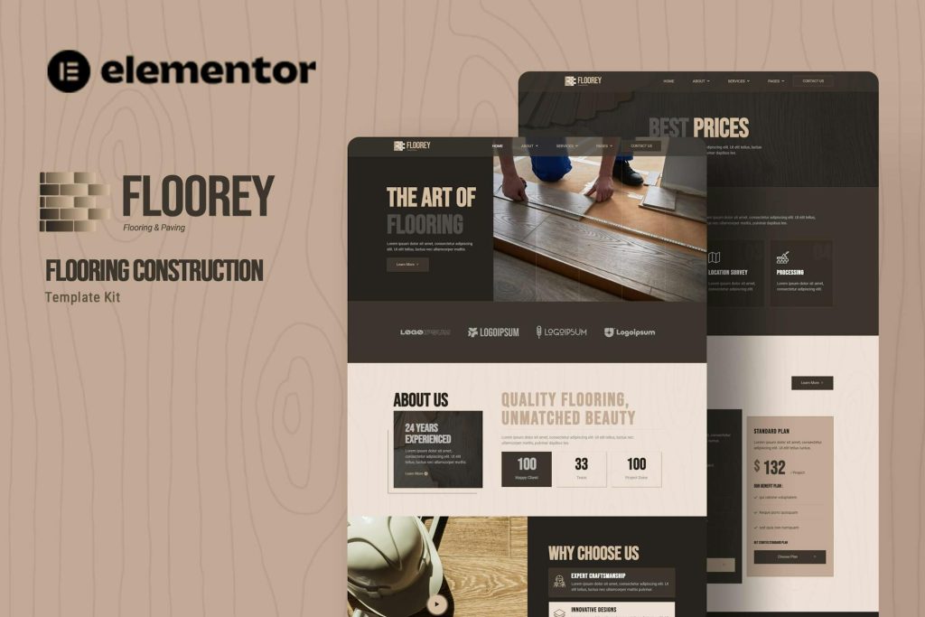 Floorey – Flooring Construction Elementor Template