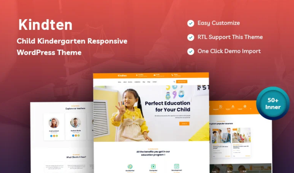 Kindten – Child Kindergarten Responsive WordPress Theme