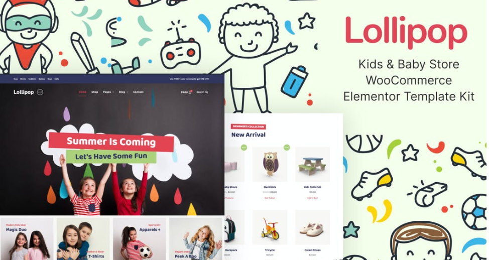 Lollipop – Kids & Baby Store WooCommerce Elementor Template