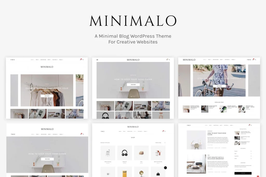 Minimalo – A Minimal Blog WordPress Theme for Creative Websites