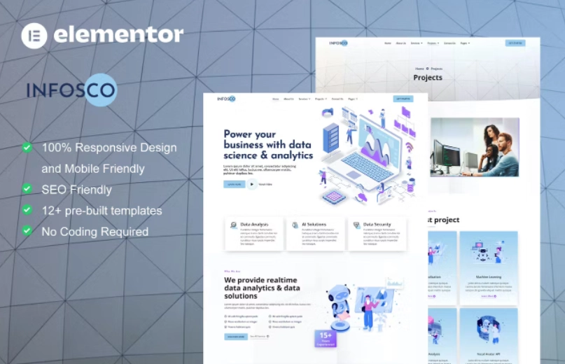 Infosco – Data Science & Analytic Service Elementor Template