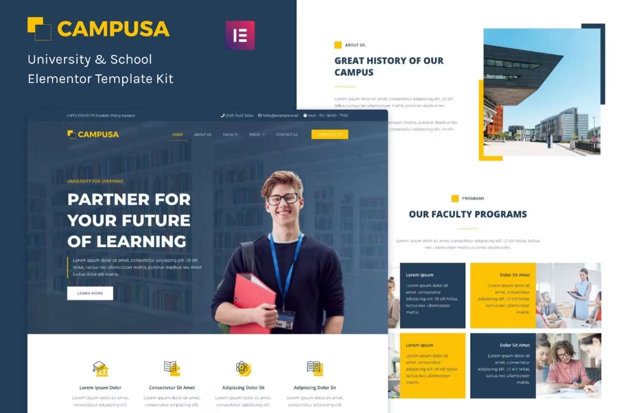 Campusa – University & School Elementor Template