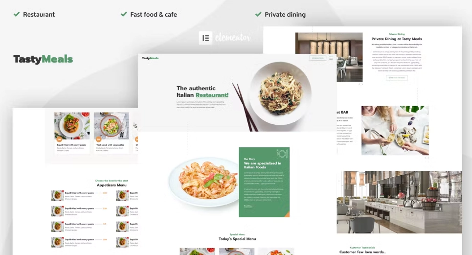 TastyMeals – Restaurant & Cafe Elementor Template