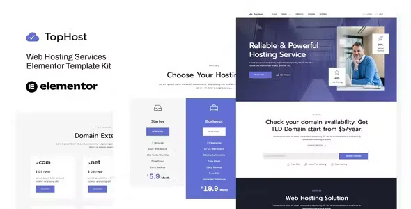 TopHost Web Hosting Elementor Template Kit