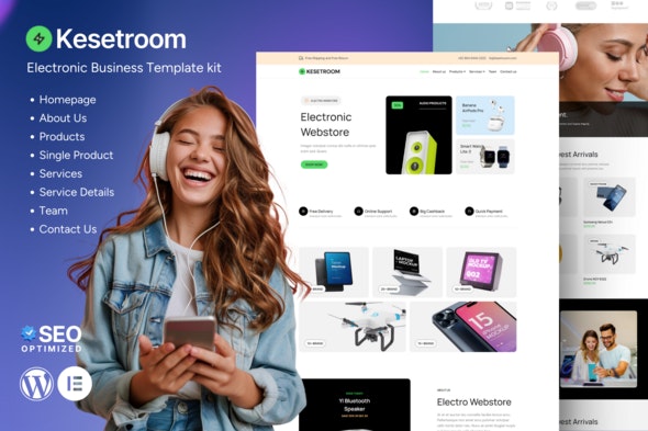 Kesetroom – Electronic Business Elementor Template