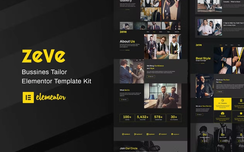 Zeve – Tailor Service Elementor Template