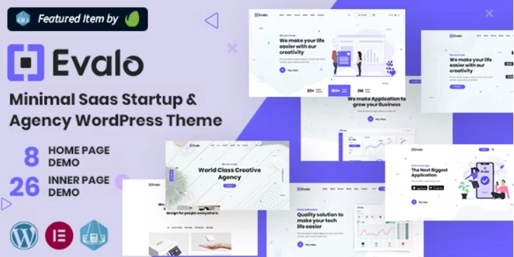 Evalo – Minimal SaaS Startup & Agency WordPress Theme