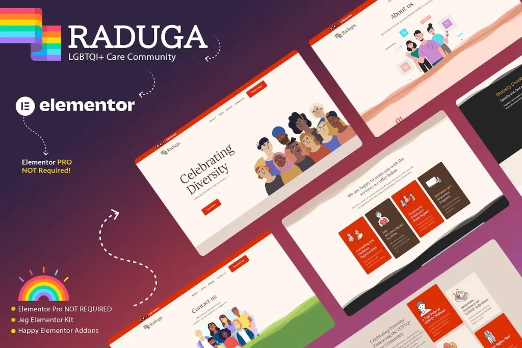 Raduga – LGBTQI+ Care Community Elementor Template