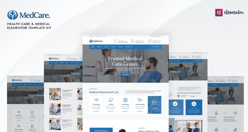 Medcare – Health Care & Medical Elementor Template