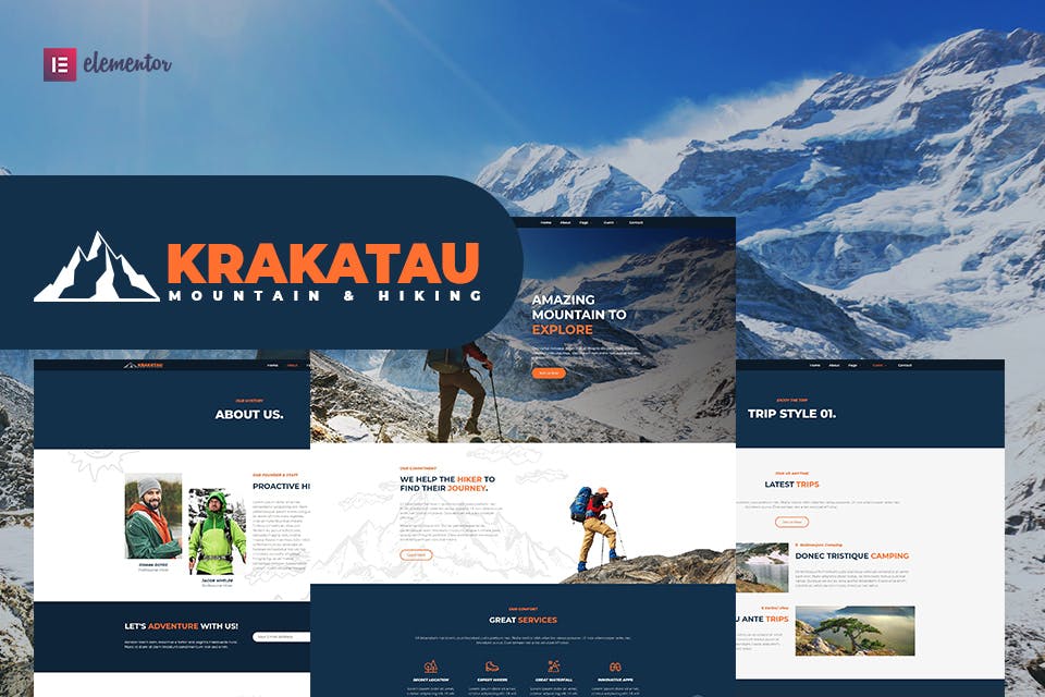 Krakatau – Mountain & Hiking Elementor Template