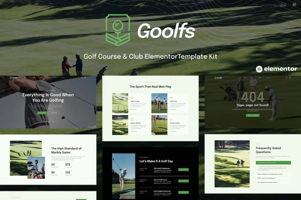 Goolfs – Golf Course & Club Elementor Template