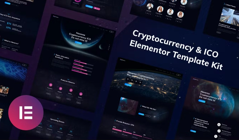Hoverex | Cryptocurrency & ICO Elementor Template