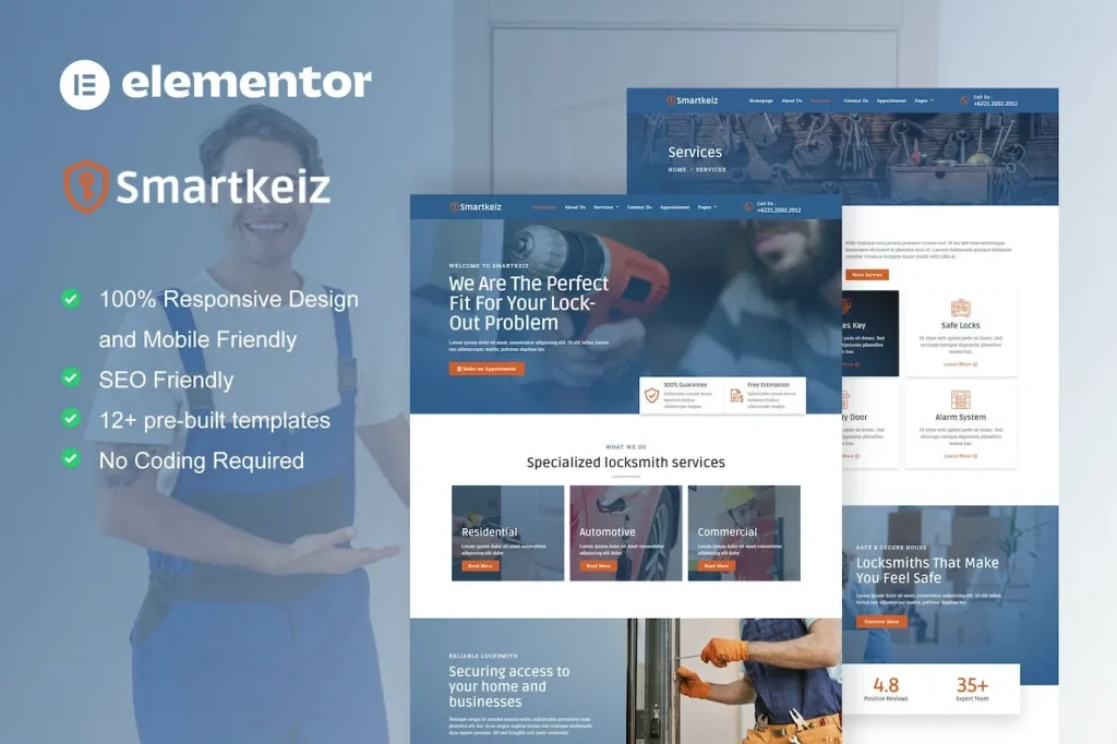Smartkeiz – Locksmith Service Elementor Template