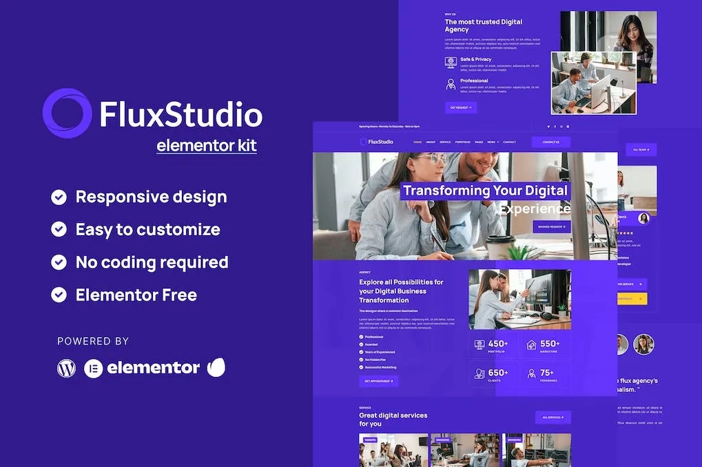 Flux – Digital Agency Elementor Template