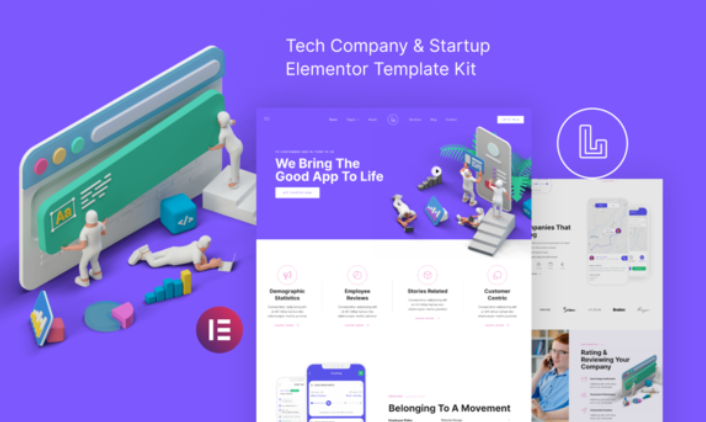 Landon – Tech Company & Startup Elementor Template