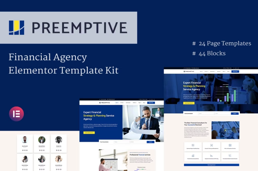 Preemptive – Business & Finance Elementor Template