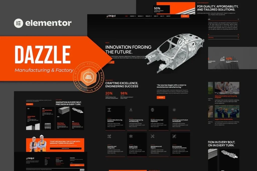 Dazzle – Manufacturing & Factory Elementor Pro template