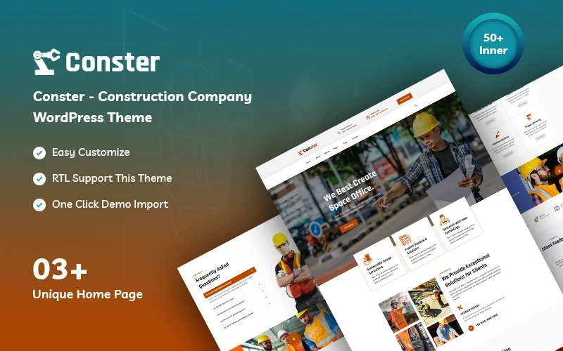 Conster – Construction Company WordPress Theme
