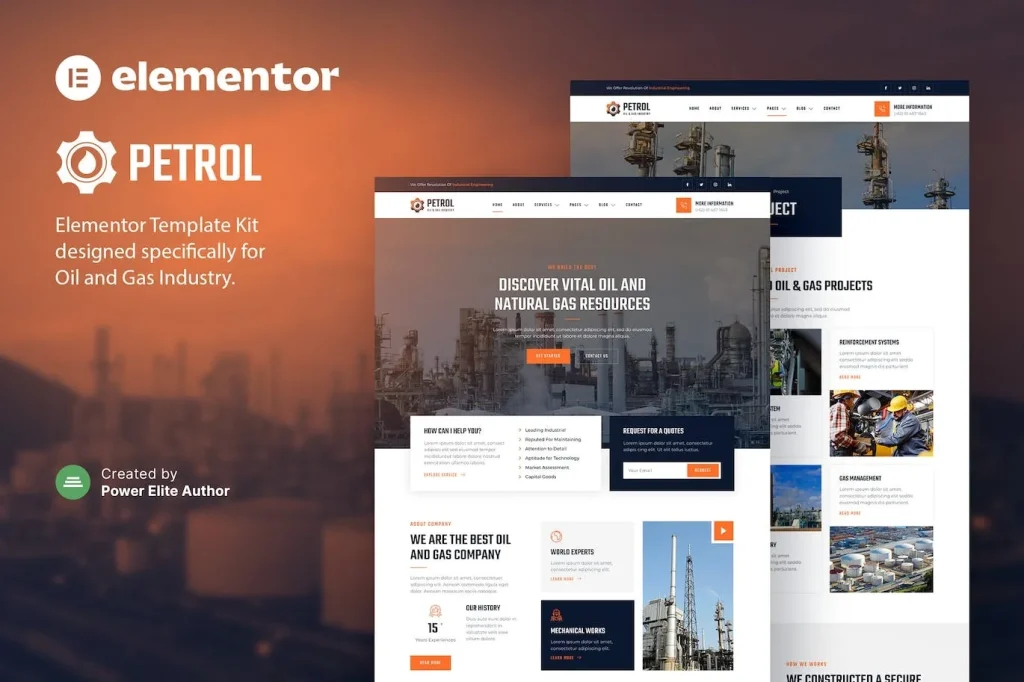 Petrol – Oil & Gas Industry Elementor Template