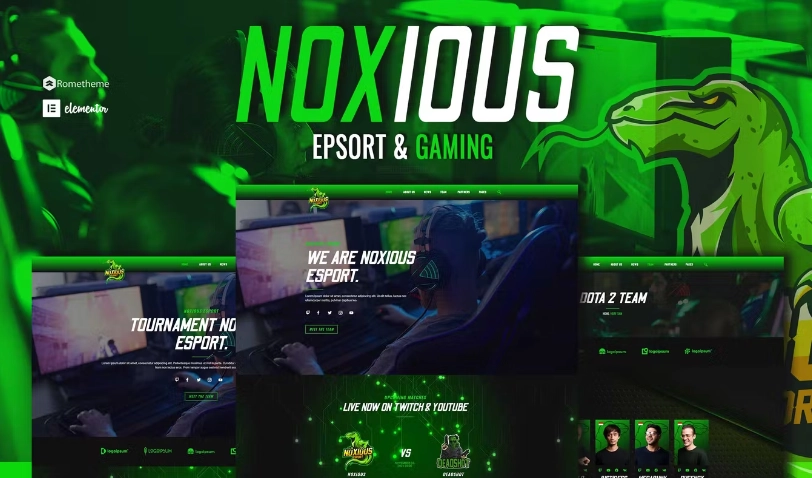 Noxious – Esport & Gaming Elementor Template