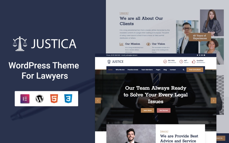 Justica – Responsive Justice Firm WordPress Theme
